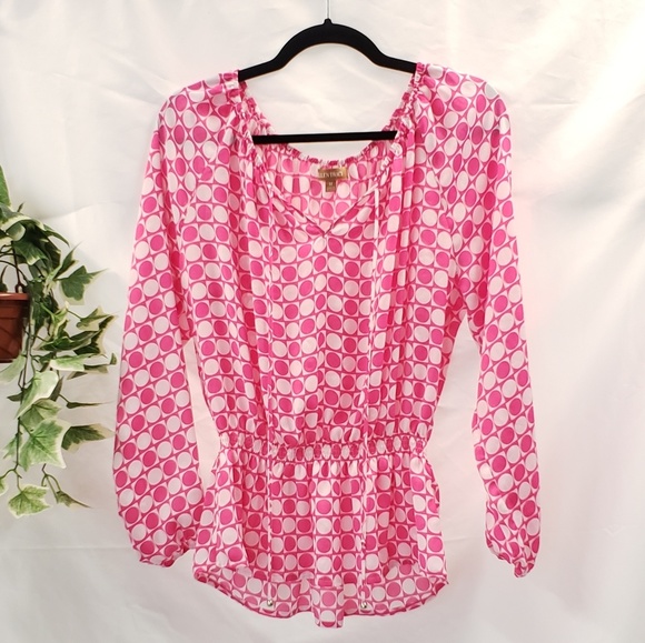 Ellen Tracy Tops - EUC Ellen Tracy Super Cute Pink and White Top
